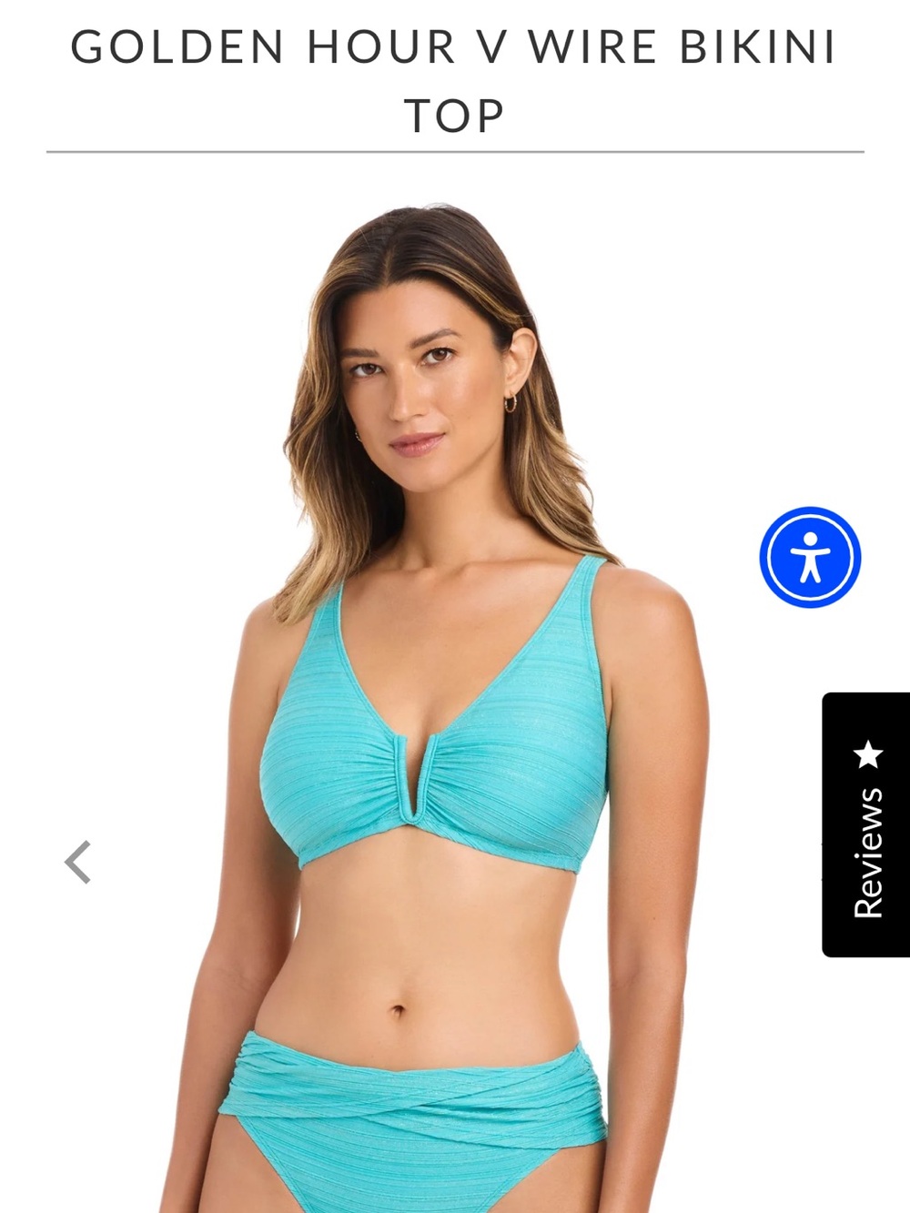 Bleu Rod Beattie Aqua Textured V-Wire Bikini Top
